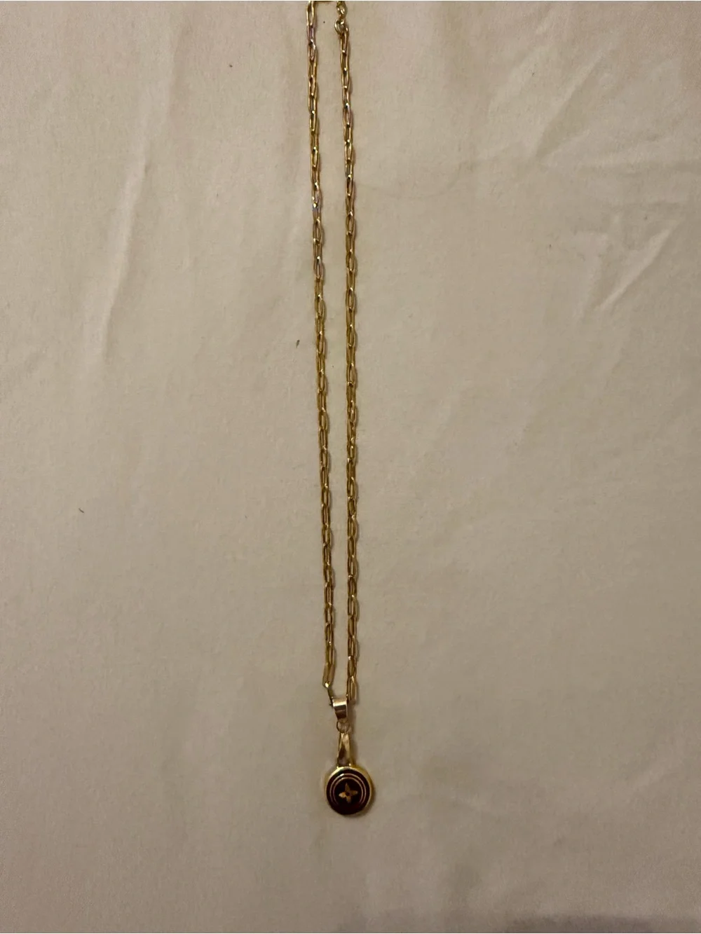 Louis Vuitton Gold and Black Enamel Pastilles Bag Charm Necklace-COA